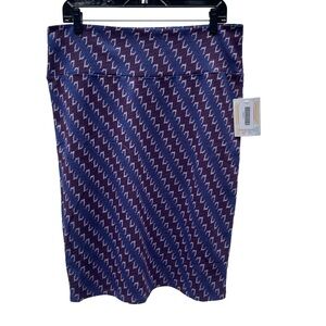 LuLaRoe Purple Patterned Women's strechy pencil Skirt NWT Size XL
